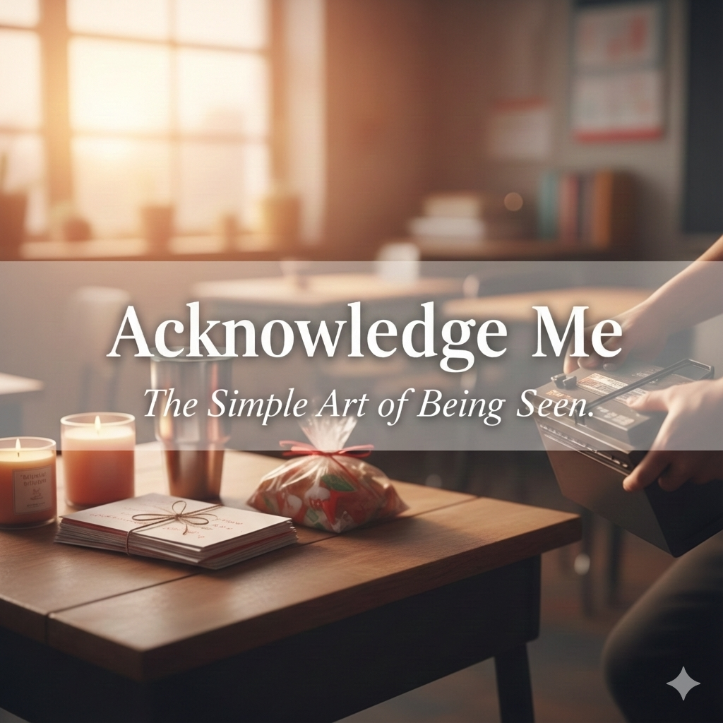 A cozy classroom setting with candles, cards, and a car battery on a desk